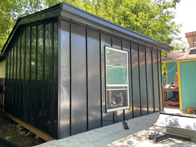 Black standing seam metal wall panels for Metal Roof Installation in Palmetto